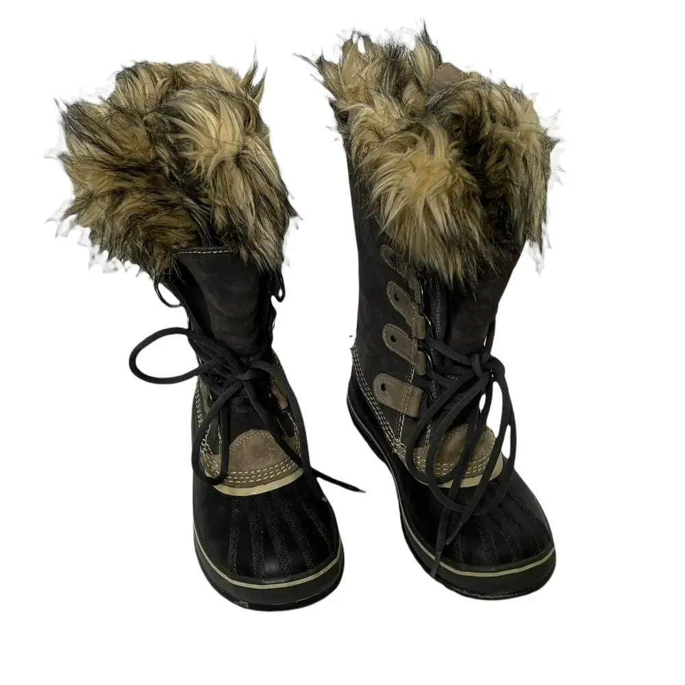 Sorel Joan‎ of Arctic W Sz 6 Winter Boots Waterproof Faux Fur Suede Mid-Calf